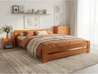 Posteľ Laura 160 x 200 cm, jelša Rošt: S lamelovým roštom, Matrac: Matrac DELUXE 10 cm