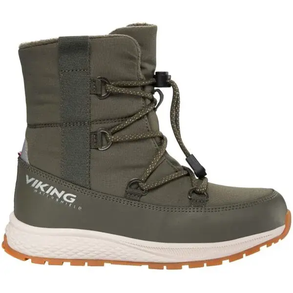 VIKING BY NORWAY EQUIP WARM WP SL Juniorská zimná obuv, khaki, veľkosť
