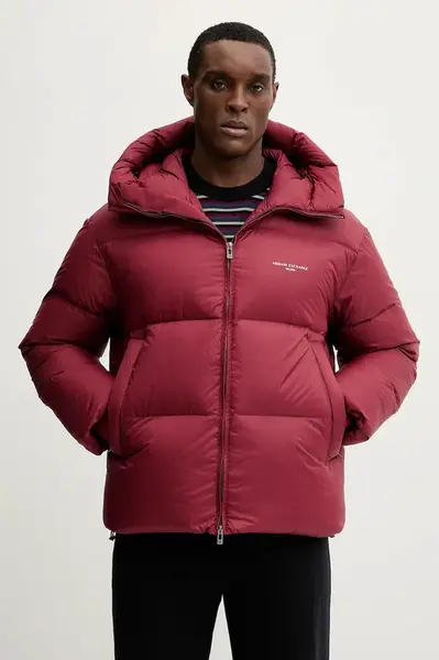 Péřová bunda Armani Exchange vínová barva, zimní, XM001115 AF16589