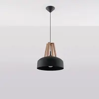 Luster Casco A-0390 čierna/prírodné drevo