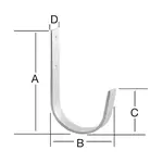 Hák uni 110x55x60x20 zn