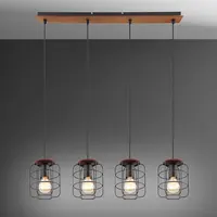 Závesné svietidlo  54037-4H  čierno-hnedý LW4