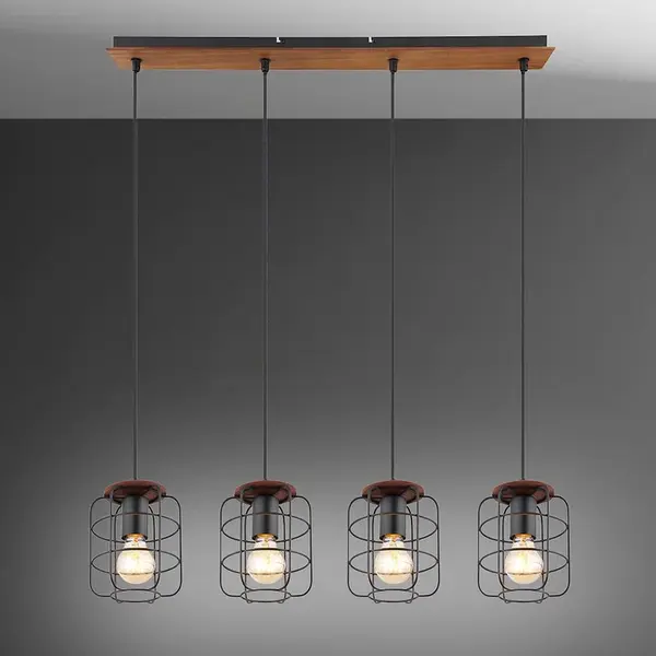 Závesné svietidlo  54037-4H  čierno-hnedý LW4