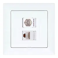 Zásuvka typu F + Zásuvka RJ45 POLA white 33026