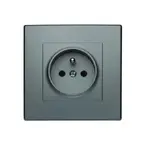 GP-1LZ Zásuvka jednoduchá s uzemnením inox