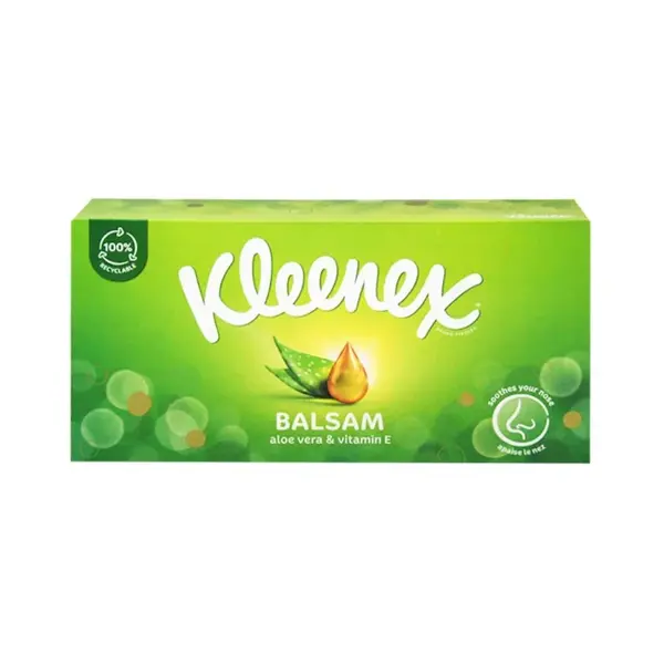 Kleenex papierové vreckovky 4-vrstvové Aloe vera, nechtík a vitamín E 64 ks