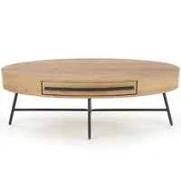 Konferenční stolek Carolina dub zlatá/černá