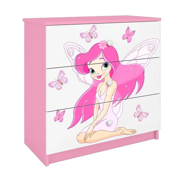 Detská komoda Babydreams ružová – Víla 1