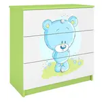 Detská komoda Babydreams Zelená – Medveď modrý