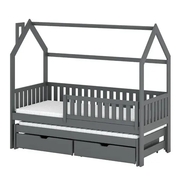 Posteľ Domček Monkey 80x160 grafit