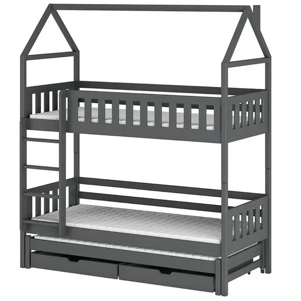 Posteľ Domček Iga 80x160 grafit