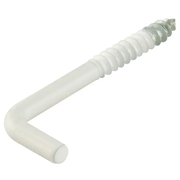 Skrutkovací hák potiahnutý plastom biely 40 x 3,0 mm