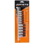 Súprava bitov Torx, 1/4˝, 35 mm T 8/10/15/20/25/27/30, 3/8˝, 50 mm T 40/45/ 47/50/55, 9 ks, Jufisto
