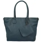 Trendy dámská koženková kabelka na rameno Ceyla, modrá