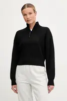 Svetr s příměsí vlny The North Face černá barva, s golfem, NF0A8E79JK31