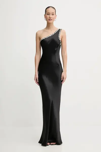 Viskózové šaty Never Fully Dressed černá barva, maxi, NFDDR3035