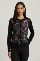 Kardigan s bavlnou Lauren Ralph Lauren černá barva, 200979651