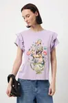 Bavlněné tričko Medicine dámské, fialová barva