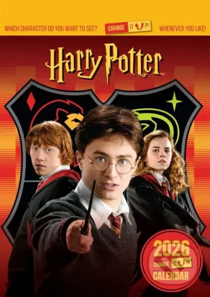 Oficiální nástěnný kalendář 2026 s nastavitelnými obrázky: Harry Potter (A3 29,7 x 42 cm)