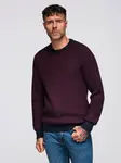 Ombre Men's contrast weave sweater with round neckline - maroon
