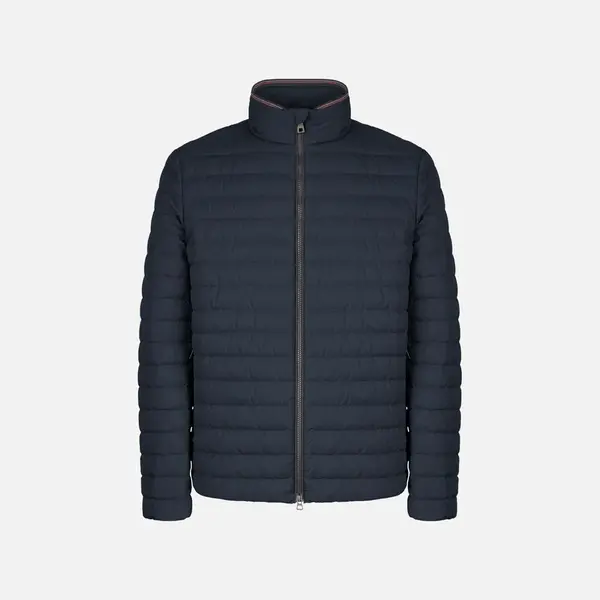 Tmavě modrá pánská péřová bunda Geox Warrens - Pánské