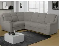Rohová sedacia súprava Bruno, svetlo šedá látka, ľavý roh%