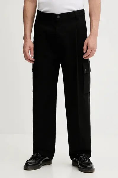 Kalhoty HUGO Graysen253 pánské, černá barva, 50541377