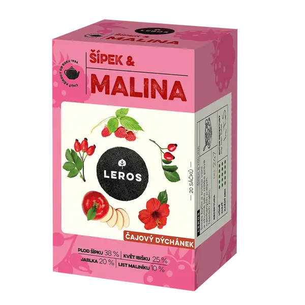 Leros Čajový dýchánek Šípek&malina 20x2 g