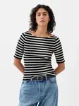 GAP Dámské Tričko s lodičkovým výstřihem crop 878217-02 Velikost: XS