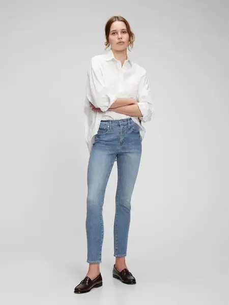 Džíny pro ženy GAP skinny high rise 703495-00 Velikost: 27REG - standardní délka
