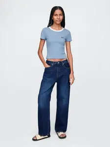 GAP Dámské Žebrované crop tričko 727444-08 Velikost: XXL
