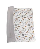 Bomimi HRACÍ deka 120x120, bavlna, oboustranná lesní zvířátka, béžová