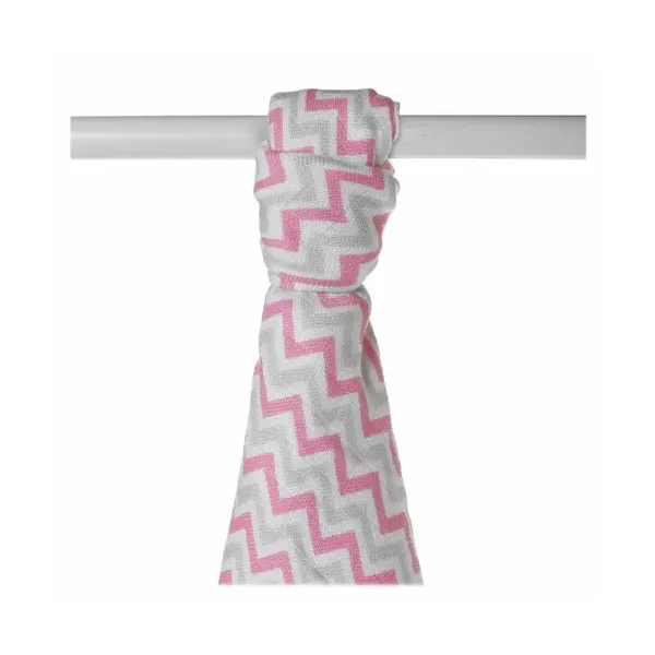 XKKO BMB Bambusová osuška Scandinavian Baby Pink Chevron, 90x100, 1ks