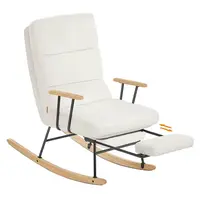 HOUPACÍ ŽIDLE, kov, textil, kompozitní dřevo, krémová