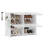 REGÁL NA BOTY, bílá, 83/63/32 cm