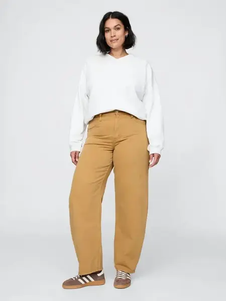 Džíny pro ženy GAP Barrel High Rise 739238-02 Velikost: 29TALL - extra dlouhá délka