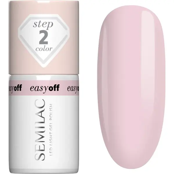 Semilac Easy Off Step 2 gelový lak na nehty s použitím UV/LED lampy odstín Pink Marshmallow 7 ml