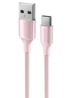 Swissten Textile II USB/USB-C, 1,5m růžová