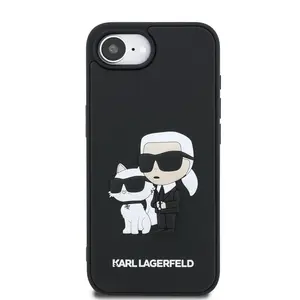 Zadní kryt Karl Lagerfeld 3D Rubber Karl and Choupette pro Apple iPhone 16e, black