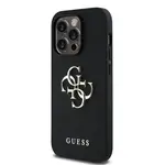 Zadní kryt Guess PU Grained 4G Metal Logo pro Apple iPhone 14 Pro, černá