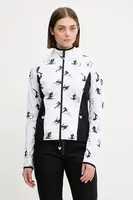 Sportovní mikina EA7 Emporio Armani dámská, bílá barva, vzorovaná, AF14634.7W000384