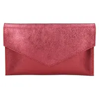 Dámska kožená plesová listová kabelka Italia Fiola - vínová