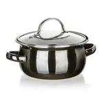 Smaltovaný hrnec s poklicí METALLIC Black 0,71 l