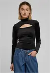 Women's velvet turtleneck in black
