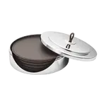 Podtácky Manhattan, nerezová ocel/kůže - Georg Jensen