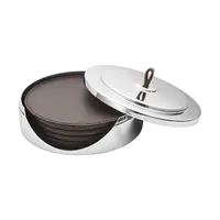 Podtácky Manhattan, nerezová ocel/kůže - Georg Jensen