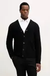 Kardigan s příměsí vlny Lindbergh černá barva, 30.800223