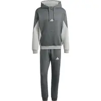 adidas SPORTSWEAR FLEECE COLORBLOCK TRACK SUIT Pánska tepláková súprava, tmavo sivá, veľkosť XXL