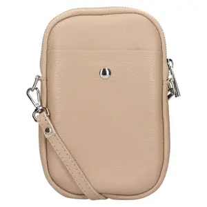 Dámska kožená kabelka na mobil a doklady Italia Monea - béžová