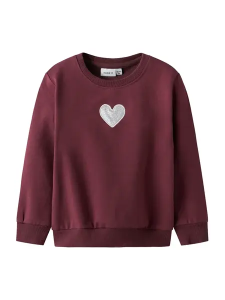 NAME IT Mikina 'NMFSakkina'  burgundská / strieborná / biela